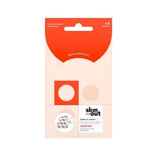 Skin and Out CLEAR OUT – Patchs XL boutons hydrocolloïdes