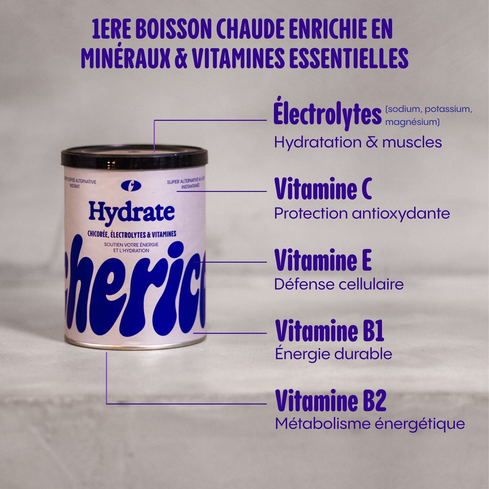 Chicorée, Électrolytes & Vitamines – HYDRATE (Hydratation & Énergie)