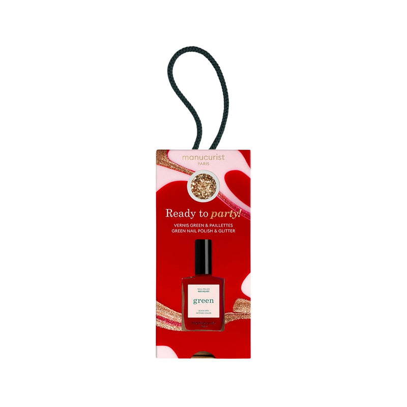 Indisponible - Duo sapin – Vernis Red Velvet & Paillettes Gold Indisponible - Duo sapin – Vernis Red Velvet & Paillettes Gold - Manucurist