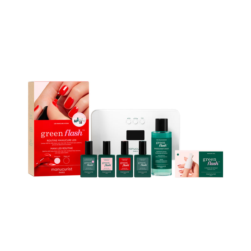 Kit Vernis Semi-Permanent 36W Hortencia & Poppy Red Green Flash