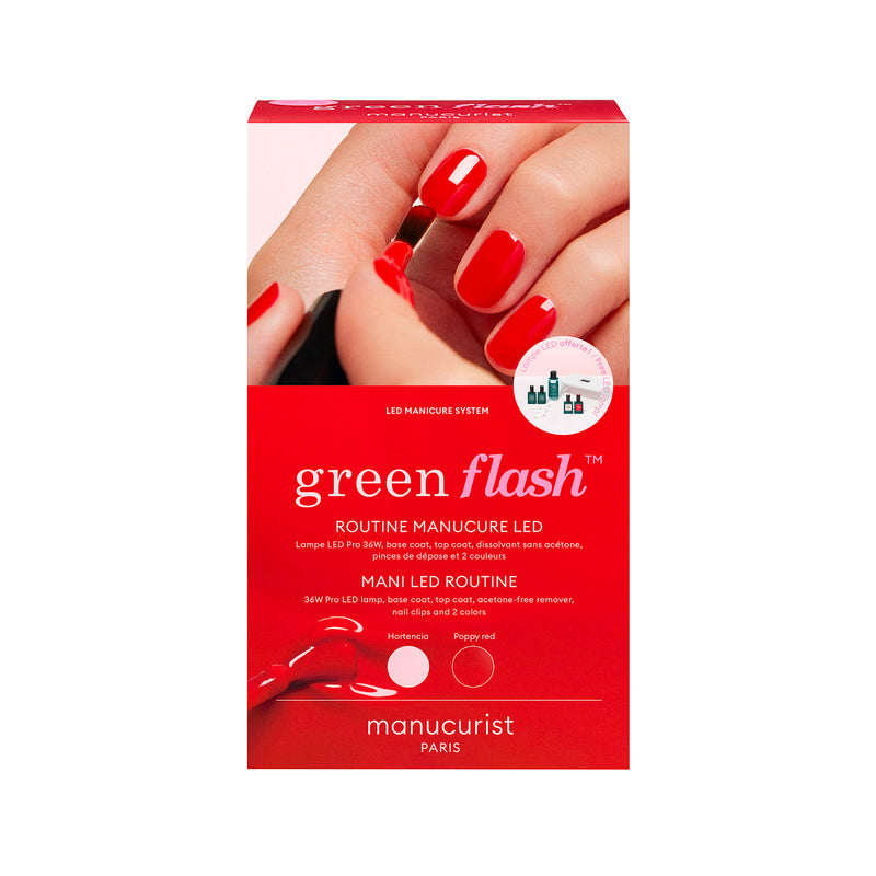 Kit Vernis Semi-Permanent 36W Hortencia & Poppy Red Green Flash Kit Vernis Semi-Permanent 36W Hortencia & Poppy Red Green Flash - Manucurist