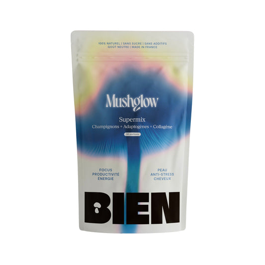 Bien Mushglow – Supermix Champignons + Adaptogènes + Collagène