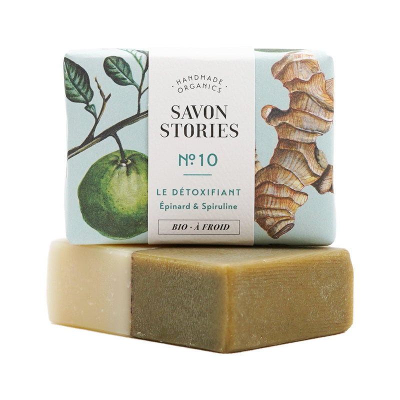 Savon N°10 Le Détoxifiant Épinard Spiruline Soap N°10 Detoxifying Spinach Spirulina - Savon Stories