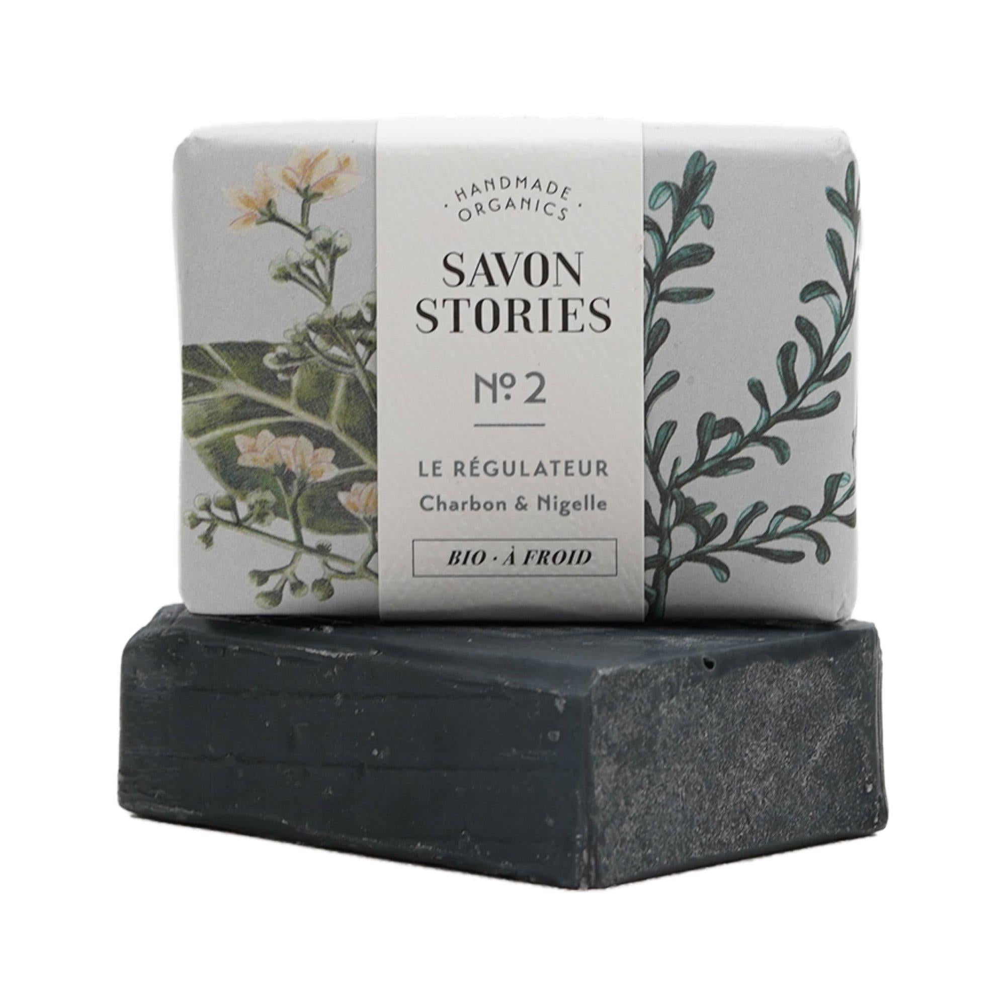 Savon N°2 Le Régulateur Charbon Nigelle Seife N°2 Le Régulateur Charcoal Nigella - Savon Stories