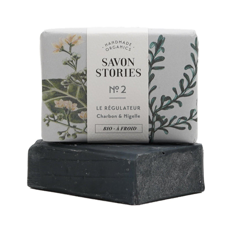 Savon N°2 Le Régulateur Charbon Nigelle Seife N°2 Le Régulateur Charcoal Nigella - Savon Stories
